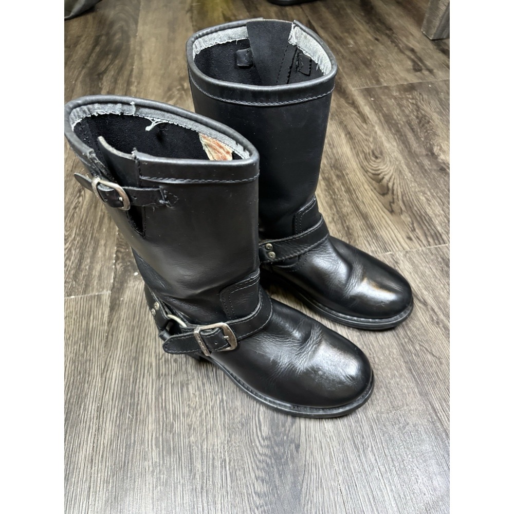 Harley-Davidson Black Leather Biker Engineer Riding Boots Women's Size 7⁠